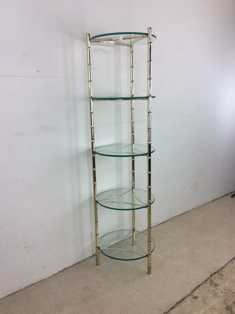 Mid Century Brass and Glass Display Shelf - 8