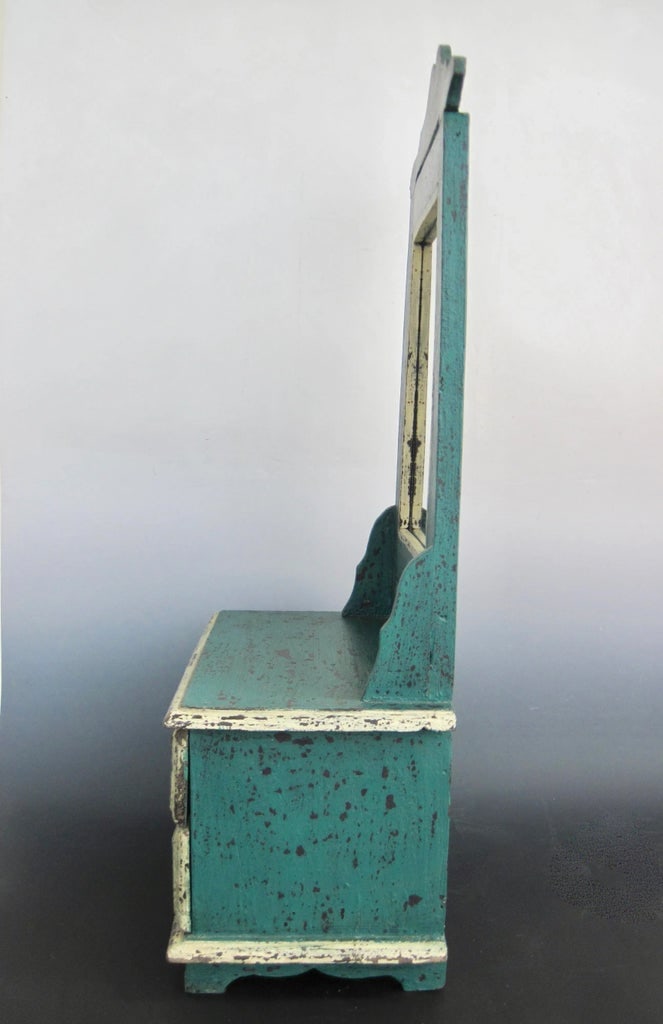Folk Art Dresser Top Vanity Mirror in Original Paint - 7