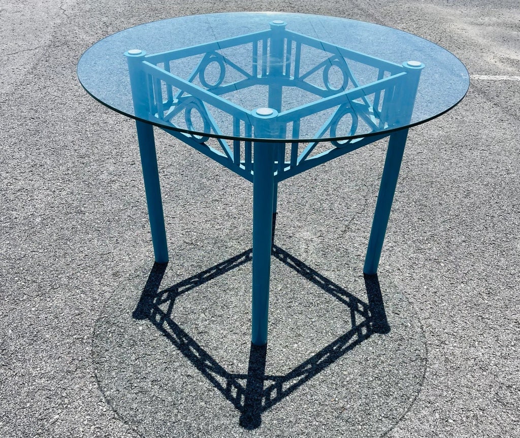 Vintage Mid Century Tropical Metal Dining Table With 4 Chairs - 3