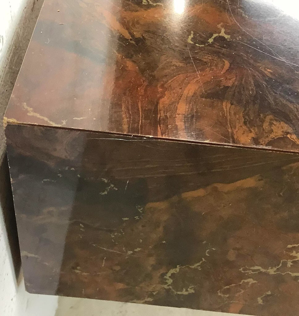 Vintage Modern Square Coffee Table With Brass Inlaid - 12