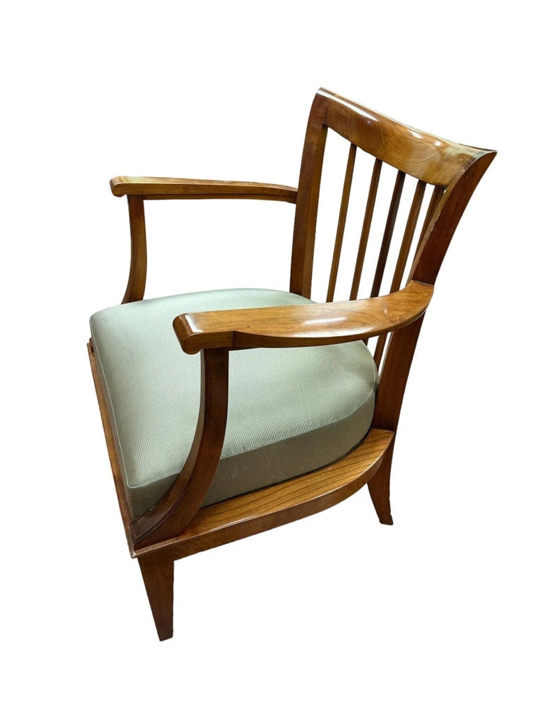 1950s Mid Century, French Walnut Armchairs, a Pair - 3