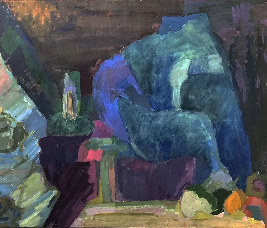 1970s "Ball" Abstract Tempera Painting by Joanna Salska: Joanna Salska Polish/American 1951- Ball Watercolor/gouache/tempera on paper 21.3 x 22.5 in. Signed Frame 27.5 28.5 in. Joanna Salska, also working under the pseudonym Uba Owl, is a Polish-American