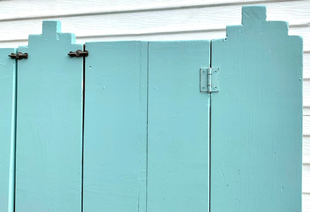 Mid 20th Century Vintage Southwestern Solid Wood Sideboard Cabinet in Turquoise - 5