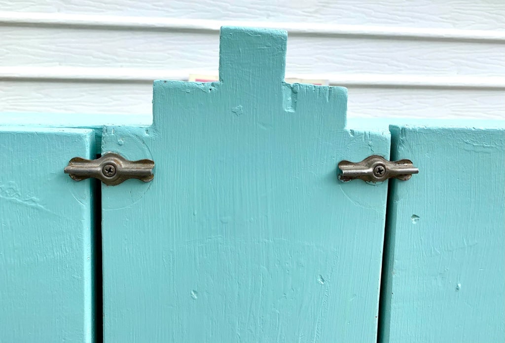 Mid 20th Century Vintage Southwestern Solid Wood Sideboard Cabinet in Turquoise - 6
