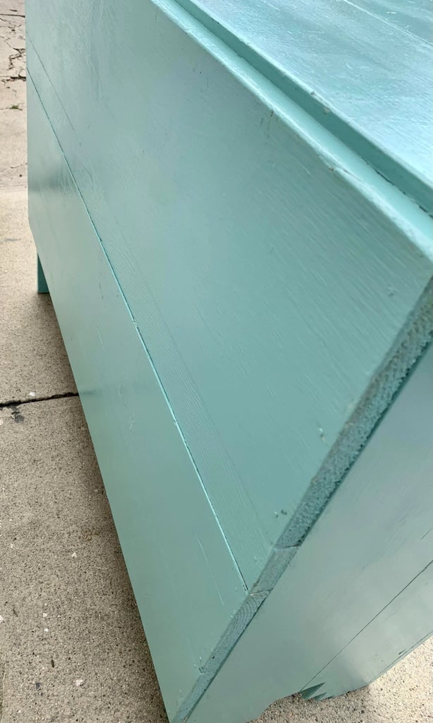 Mid 20th Century Vintage Southwestern Solid Wood Sideboard Cabinet in Turquoise - 8