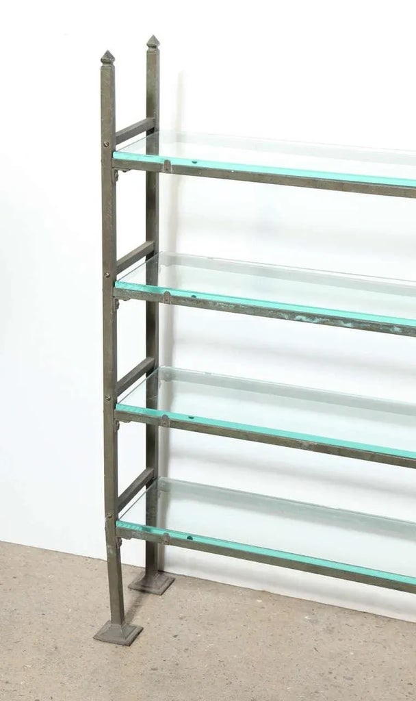Late 19th Century Narrow Edwardian All Brass Etagere with Four Beveled Glass Shelves - 3