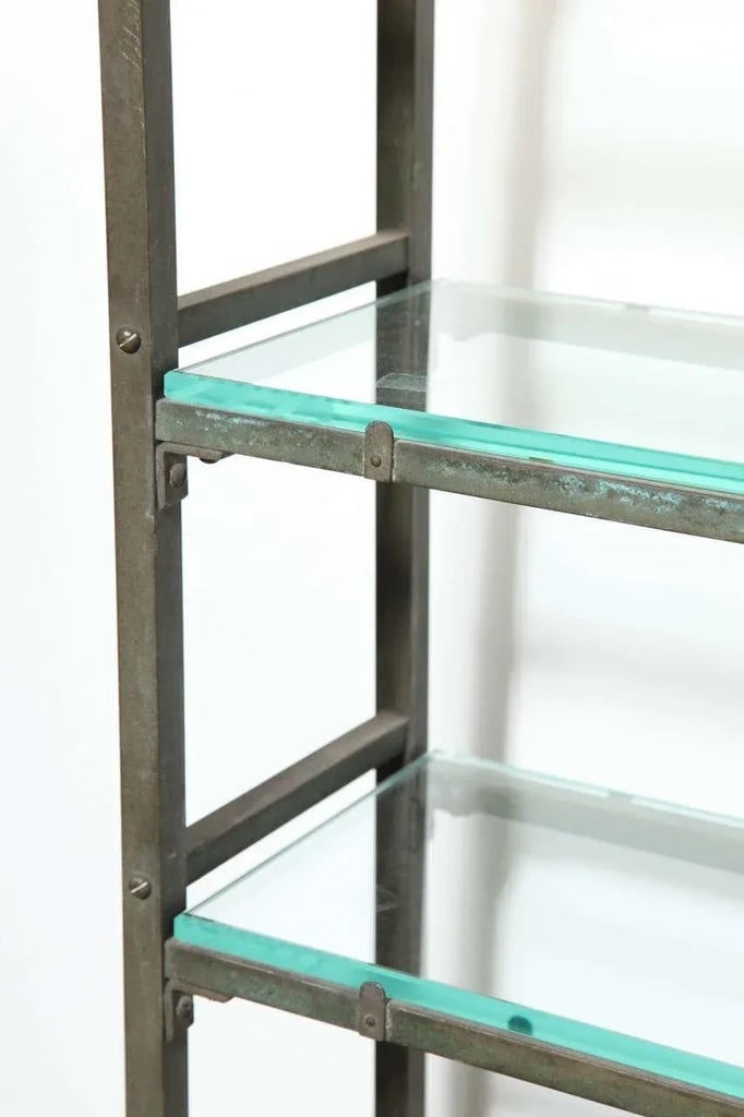 Late 19th Century Narrow Edwardian All Brass Etagere with Four Beveled Glass Shelves - 5