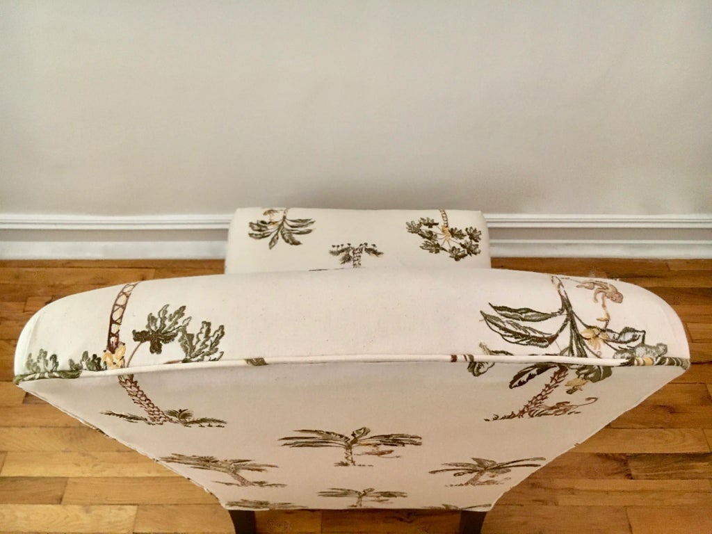 1940s Vintage Carved Ball & Claw "Palm Tree" Slipper Chair - 8