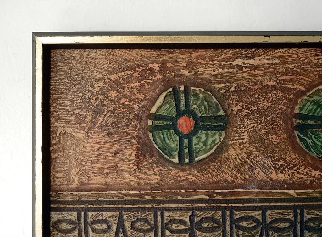 Mid-Century Primitive Faux Wood Carving Wallhanging - 5