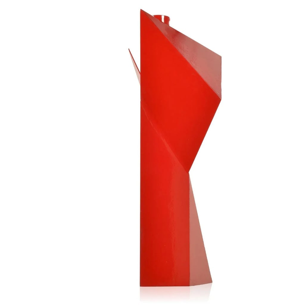 1990s Large Geometric Red Steel Sculpture by Betty Gold - 4