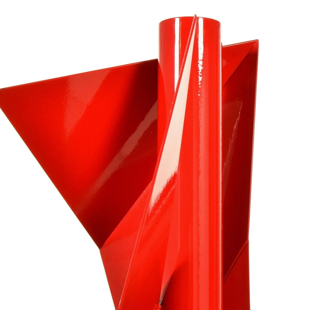 1990s Large Geometric Red Steel Sculpture by Betty Gold - 8