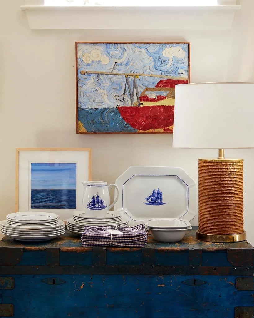 Framed Vintage Impressionist Style Painting of a Boat - 7