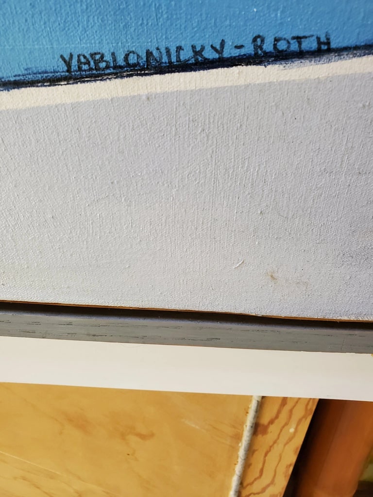 1970s Mid Century Modern Vintage Abstract Painting by Roth, Framed - 2