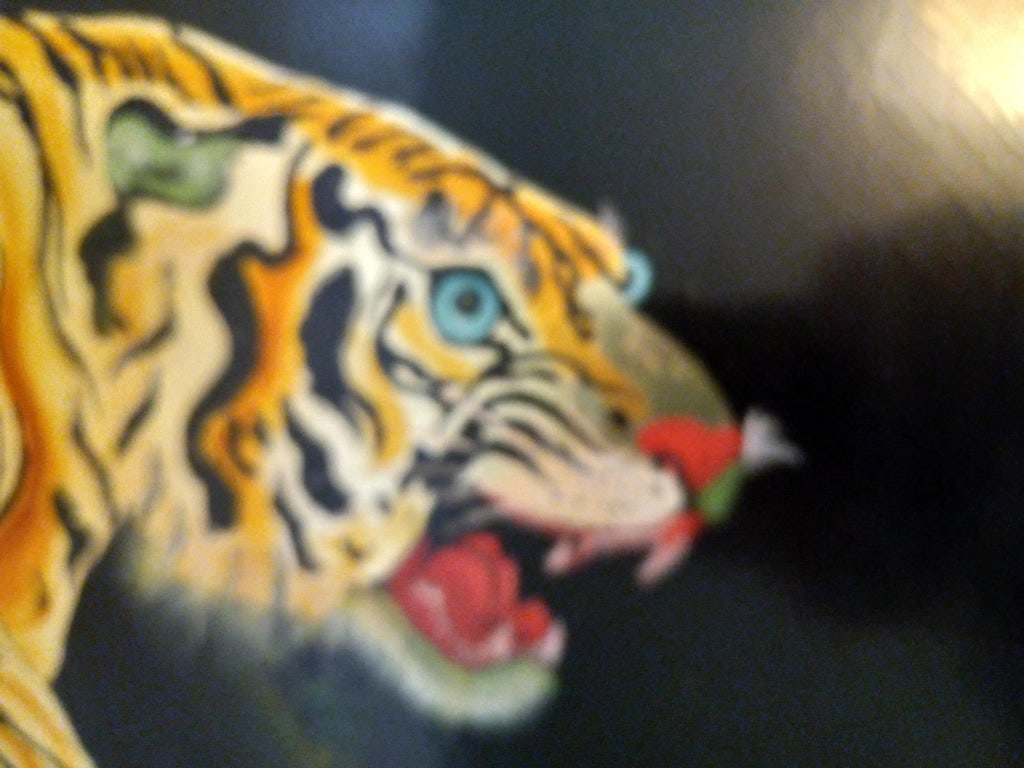 1980s Gold Leaf Painting of Tiger by Antoinette - 7