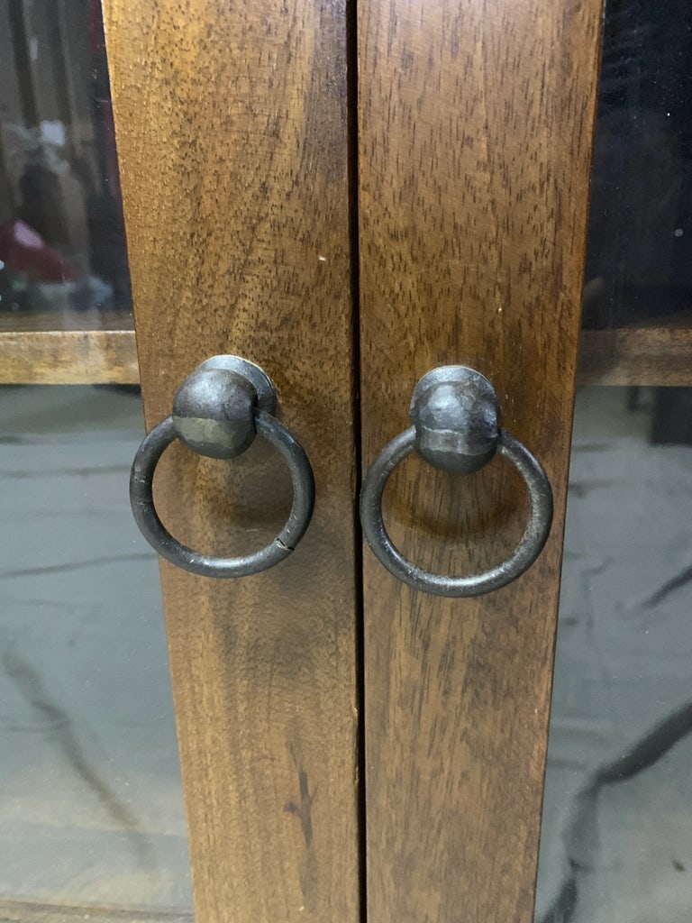 Rustic Hall or Buffet Cabinet With Iron Ring Pulls - 6