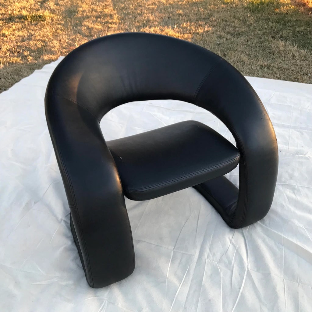1990s Postmodern Sculptural Cantilever Tongue Chair - 2