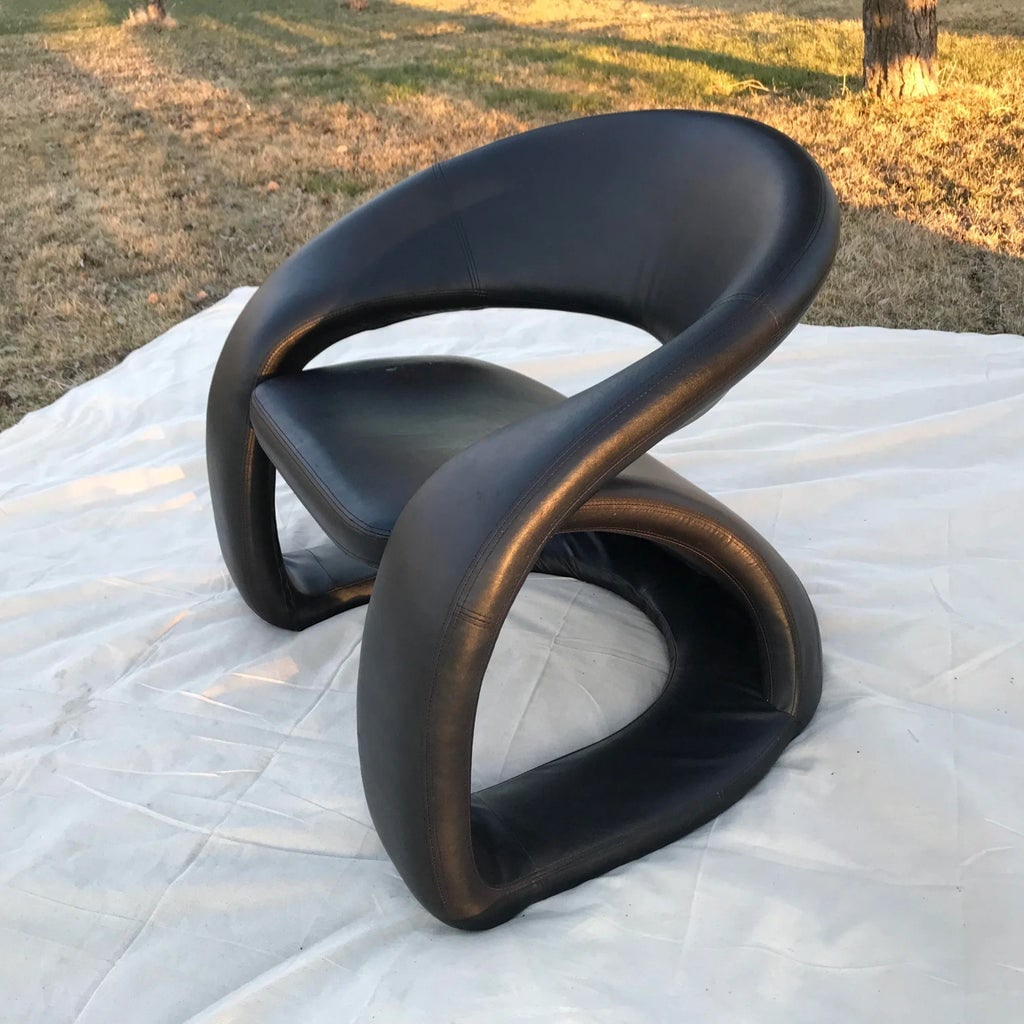 1990s Postmodern Sculptural Cantilever Tongue Chair - 5