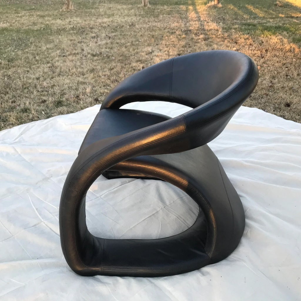 1990s Postmodern Sculptural Cantilever Tongue Chair - 6