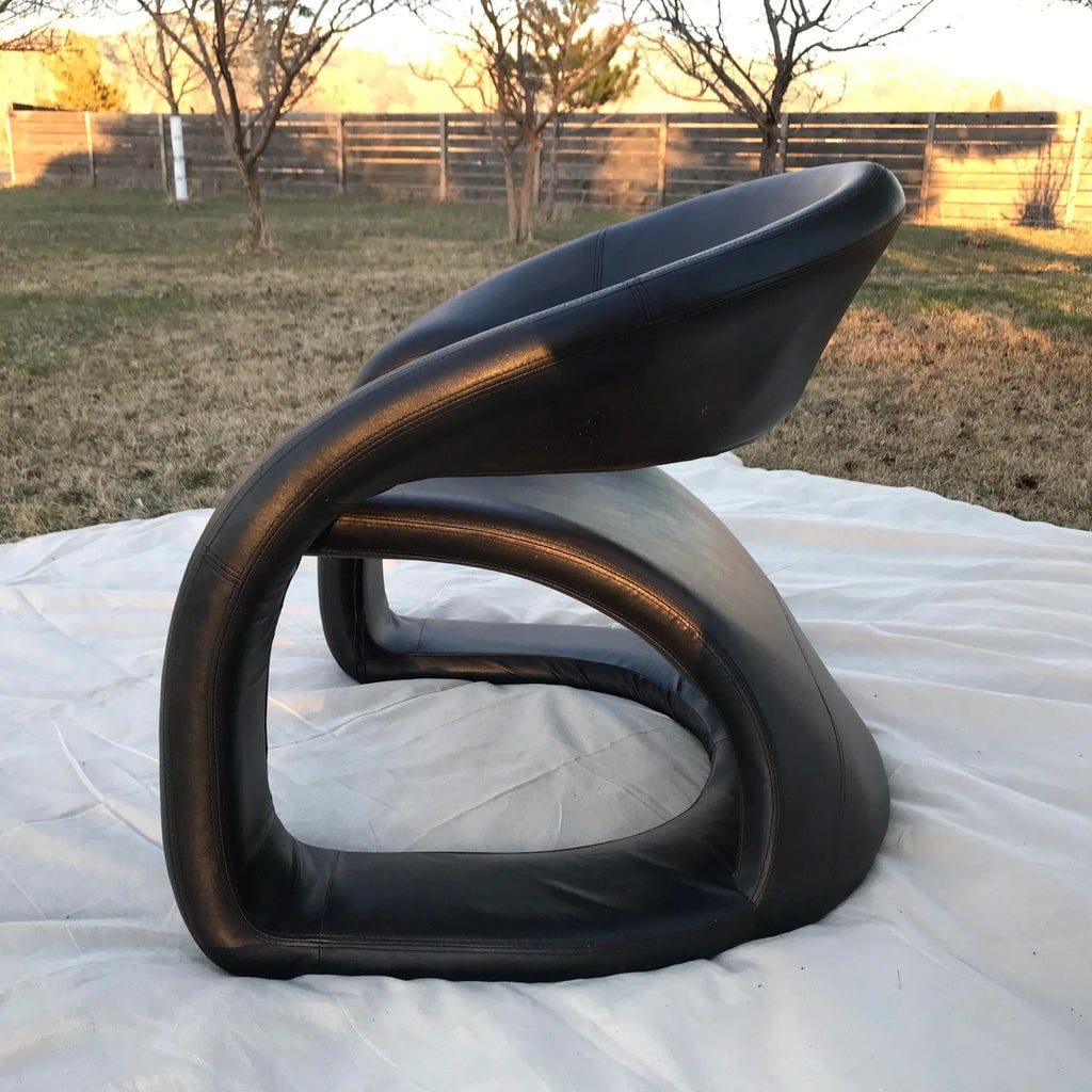 1990s Postmodern Sculptural Cantilever Tongue Chair - 7
