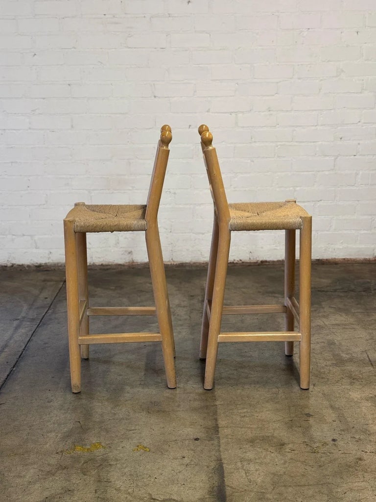 1960s Vintage Barstools With Finials - Pair - 11