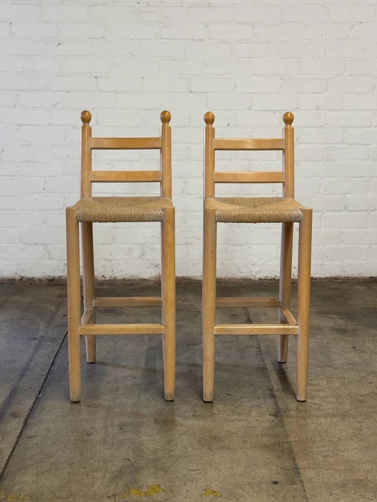 1960s Vintage Barstools With Finials - Pair - 2