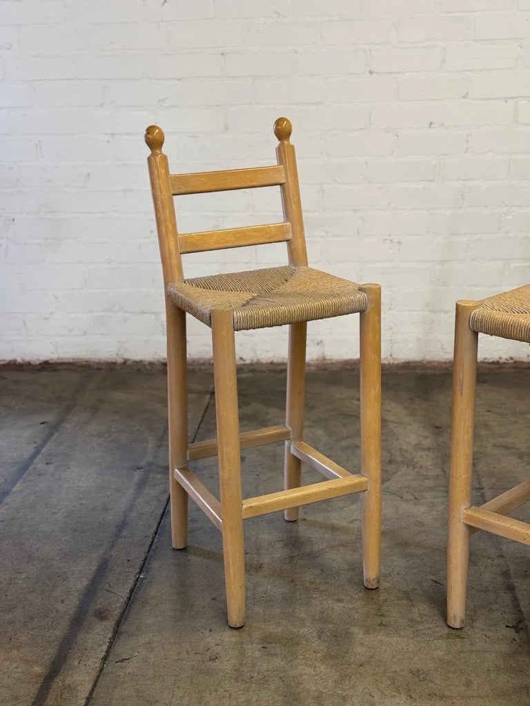1960s Vintage Barstools With Finials - Pair - 4