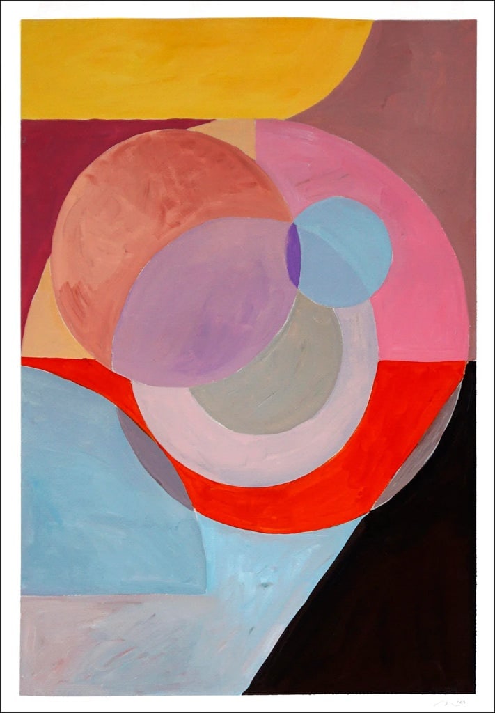 2023 "Eclipse Reflection on a Building" Neo-Constructivist Modern Acrylic Painting on Watercolor Pap - 4