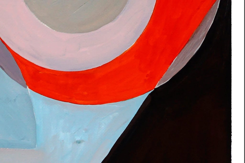 2023 "Eclipse Reflection on a Building" Neo-Constructivist Modern Acrylic Painting on Watercolor Pap - 8