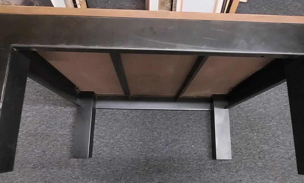 1960s Mid-Century Modern Copper Top Coffee Table With Metal Base - 2