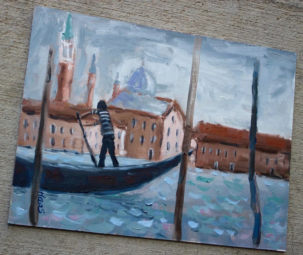 The Gondolier, Contemporary Impressionist Oil Seascape - 2