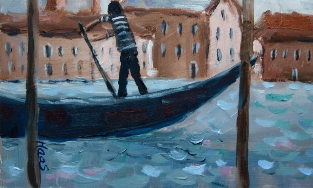 The Gondolier, Contemporary Impressionist Oil Seascape - 3