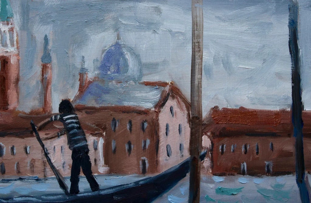 The Gondolier, Contemporary Impressionist Oil Seascape - 4