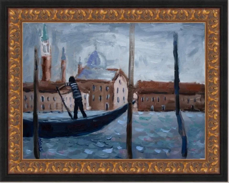 The Gondolier, Contemporary Impressionist Oil Seascape - 7