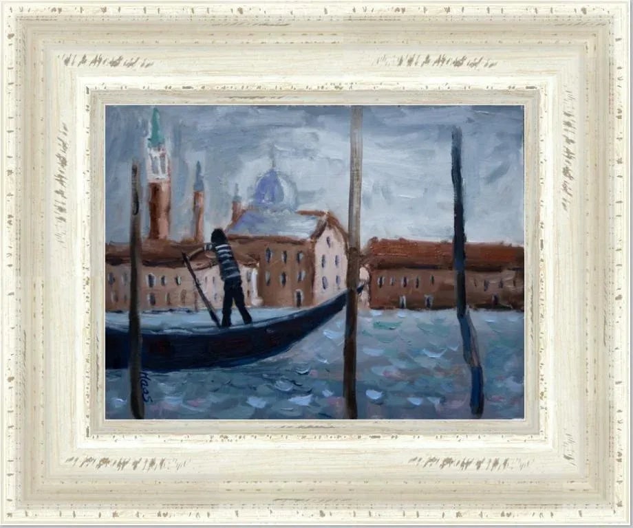 The Gondolier, Contemporary Impressionist Oil Seascape - 8