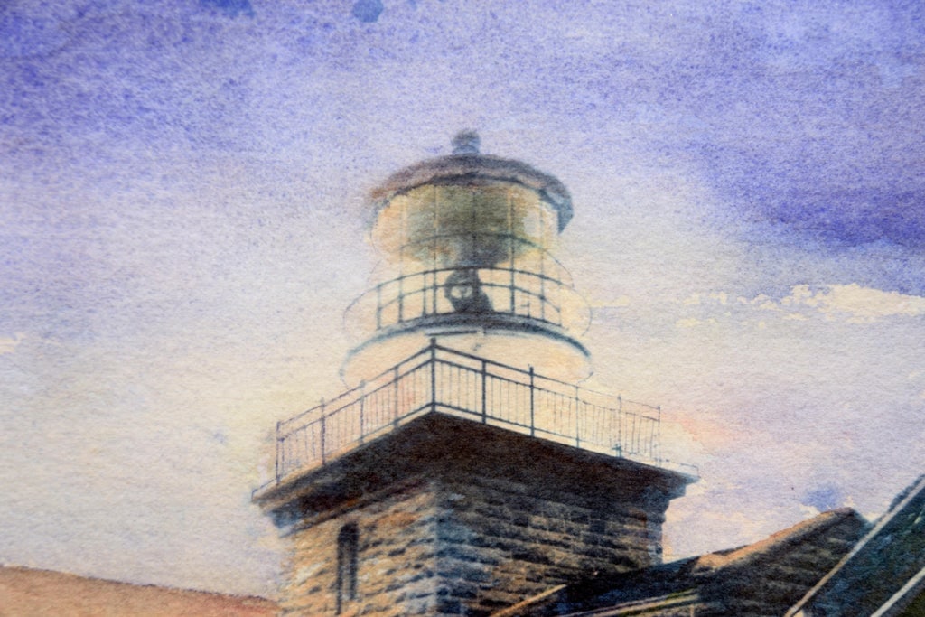 Cheryl Trotter "Point Sur Light House in Big Sur California" Impressionist Watercolor 1989 - 4