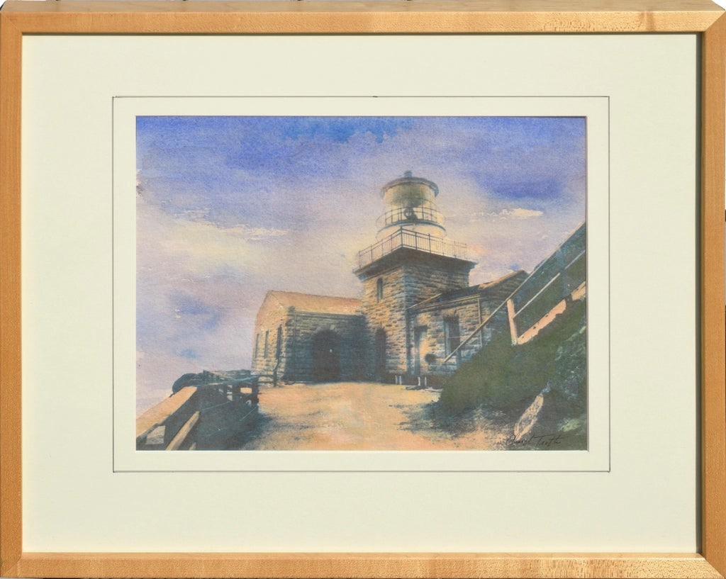 Cheryl Trotter "Point Sur Light House in Big Sur California" Impressionist Watercolor 1989 - 6