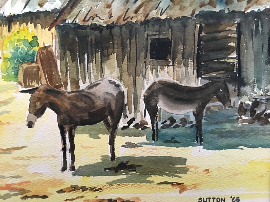 1960s Rustic European Landscape Watercolor Painting by Phillip Sutton, Framed - 2