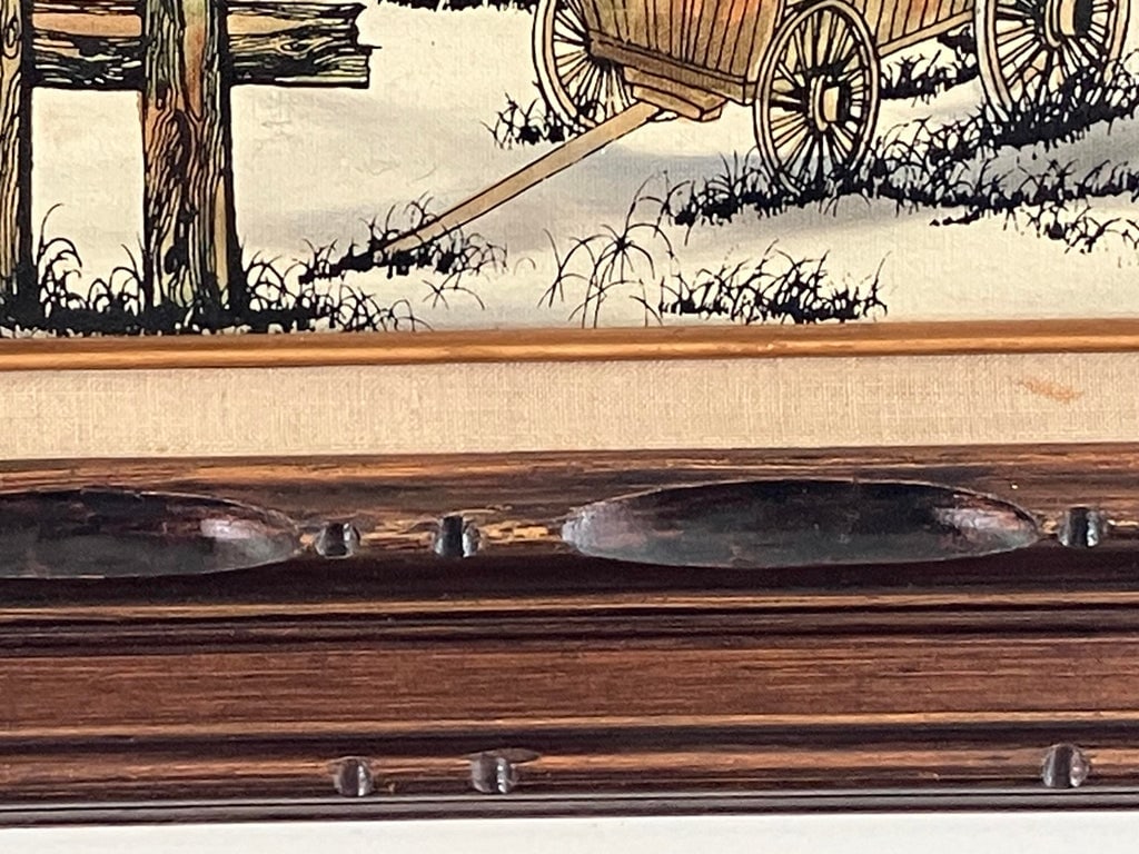 Vintage Winter Farm Landscape Oil by H. Hargrove - 3