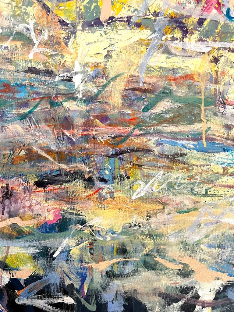Live in the Sunshine, Swim in the Sea Abstract Acrylic on Canvas Painting by Sandy Welch - 3