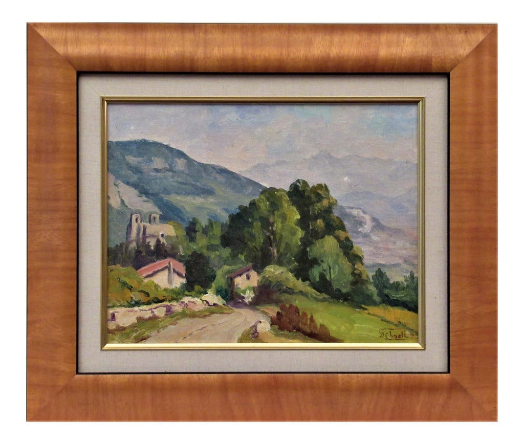 Florent Chade, Cote de Lassange, Grenoble Belldone, Circa 1950: Artist: Florent Chade (French, 1896-1985) Title: Cote de Lassange, Grenoble Belldone Year: Circa 1950 Medium:Oil on board Board size: 10.75 x 13.75 inches Signature: Signed lower right by the artist