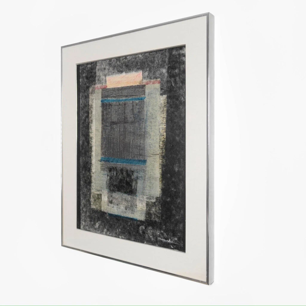 Signed 1984 Abstract Acrylic & Silkscreen by Michelle Knowblauche, Framed - 3