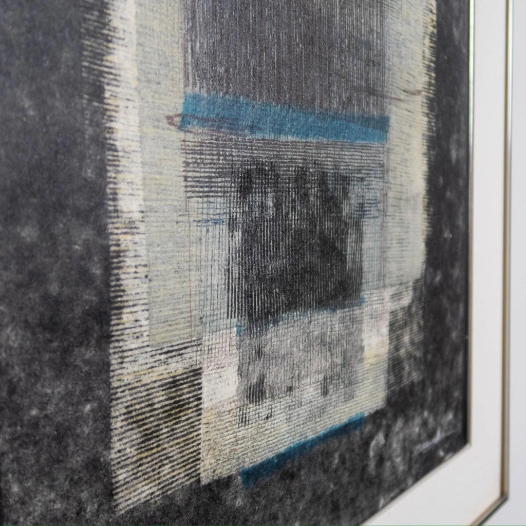 Signed 1984 Abstract Acrylic & Silkscreen by Michelle Knowblauche, Framed - 6