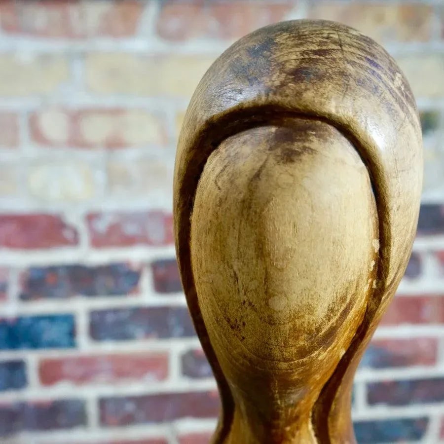 Elegant Mid-Century Female Form Walnut Sculpture on Black Base by Endre Vitez - 3