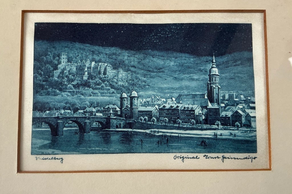 Mid 20th Century Framed Silk Engraving of Nuremberg After Ernst Geissendorfer - Set of 2 - 6