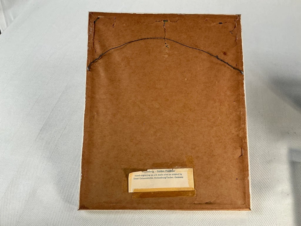 Mid 20th Century Framed Silk Engraving of Nuremberg After Ernst Geissendorfer - Set of 2 - 8