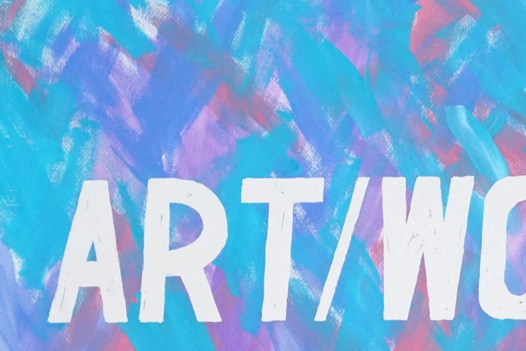 "Art/Work" Contemporary Pastel Word Art Watercolor Painting - 3