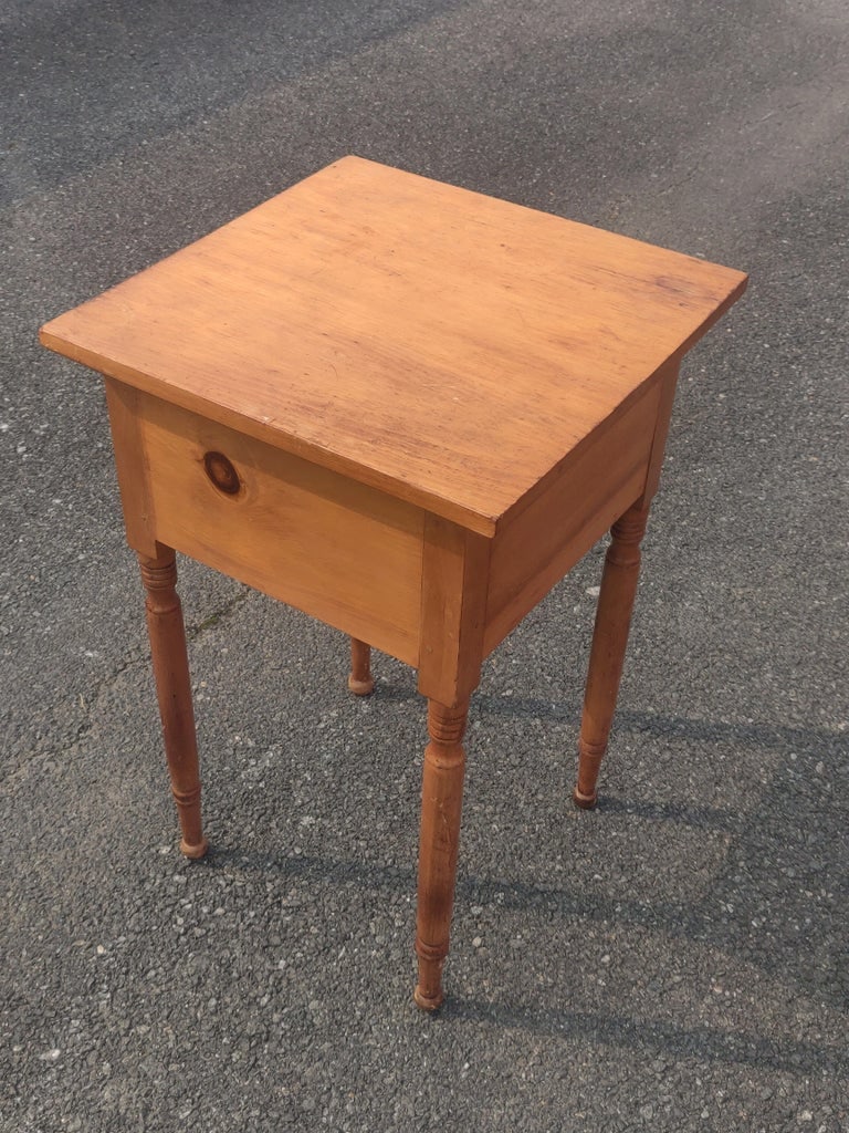 Early 20th Century Antique 2 Drawer Cherry Stand Side Table - 3