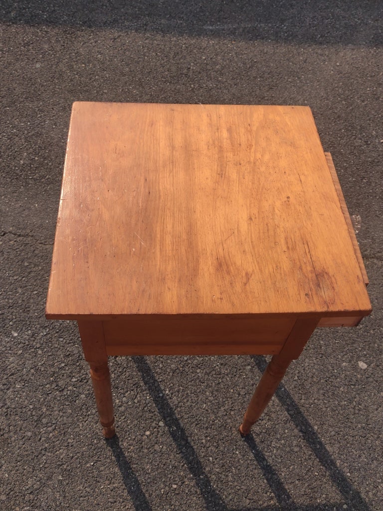 Early 20th Century Antique 2 Drawer Cherry Stand Side Table - 7