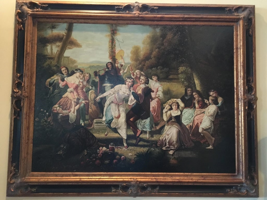 Vintage Oil Painting Scene On The Palace Grounds - 2