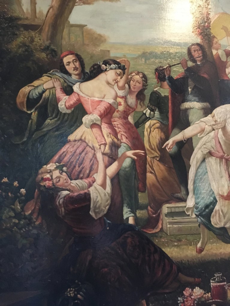 Vintage Oil Painting Scene On The Palace Grounds - 3